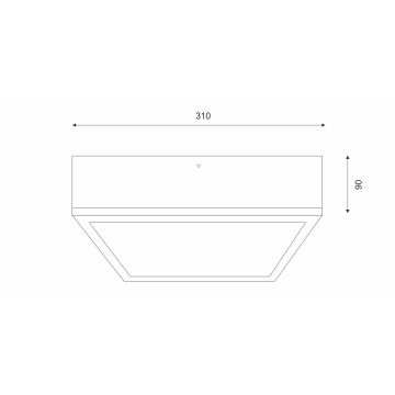 Plafondlamp OAK SQUARE 2xE27/15W/230V 31x31 cm eiken/zwart