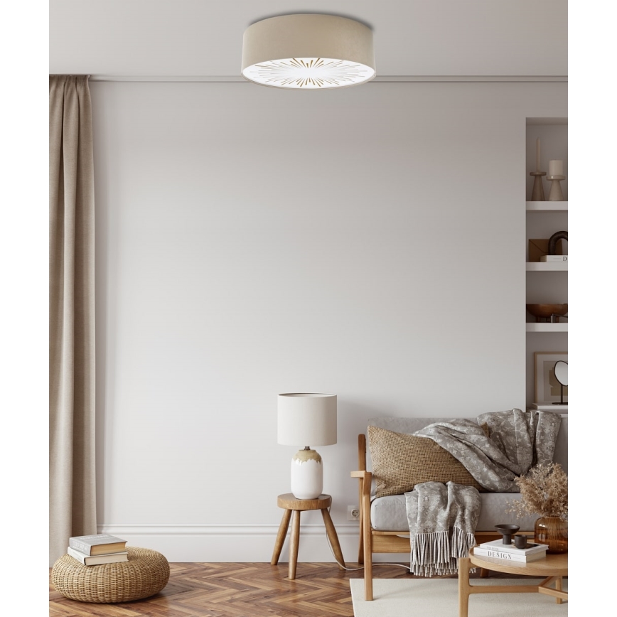 Plafondlamp RAYS 2xE27/60W/230V diameter 40 cm beige