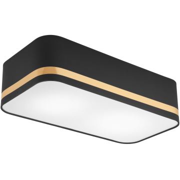 Plafondlamp SIRJA SQUARE STRIPE 2xE27/15W/230V zwart/goud