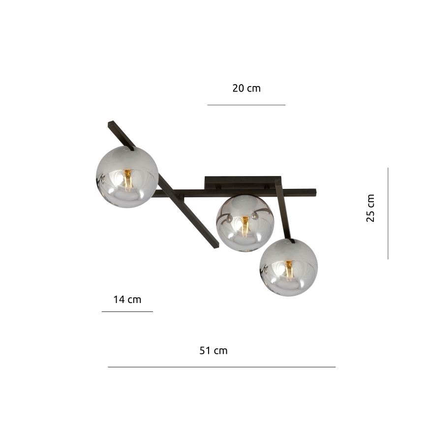 Plafondlamp SMART 3xE14/10W/230V zwart/grijs