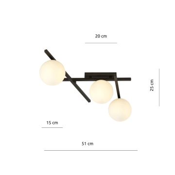 Plafondlamp SMART 3xE14/10W/230V zwart/wit