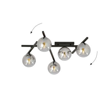 Plafondlamp SMART 5xE14/10W/230V zwart/grijs