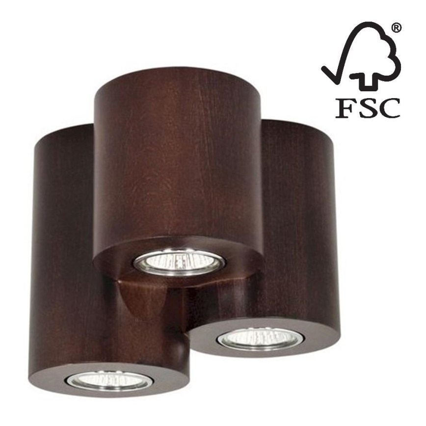 Plafondlamp WOODDREAM 3xGU10/6W/230V - FSC-gecertificeerd