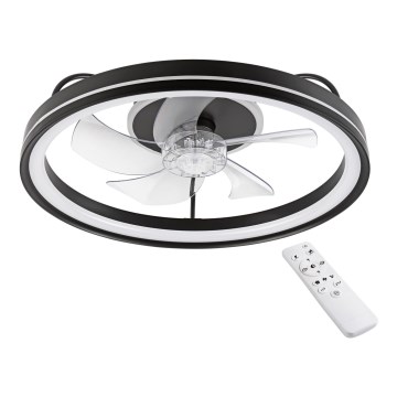 Plafonnier à intensité variable avec ventilateur FARGO LED/37W/230V noir + télécommande