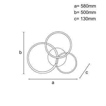 Plafonnier à intensité variable LED/64W/230V 3000-6500K + télécommande