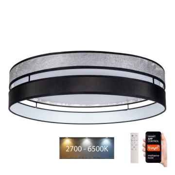 Plafonnier à intensité variable LIMA LED/36W/230V 2700-6500K Wi-Fi Tuya + Télécommande noir/argenté