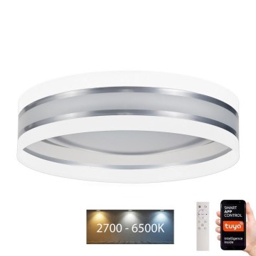 Plafonnier à intensité variable SMART CORAL LED/24W/230V Wi-Fi Tuya blanc + Télécommande