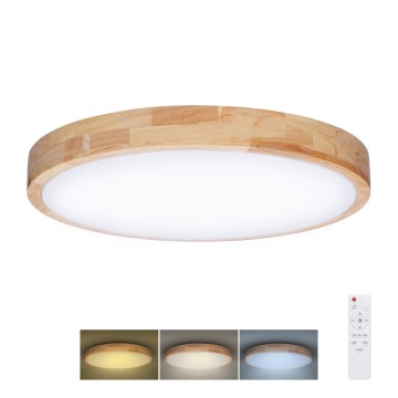 Plafonnier à intensité variable SOLID OAK LED/60W/230V 3000-6500K chêne d. 51 cm + télécommande