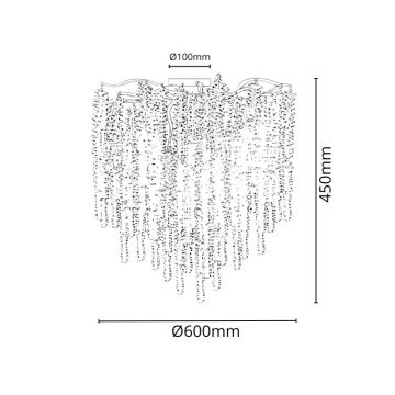 Plafonnier en cristal 9xG9/40W/230V doré