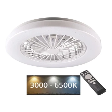 Plafonnier LED à intensité variable avec ventilateur LIBYA LED/48W/230V 3000-6500K blanc + télécommande