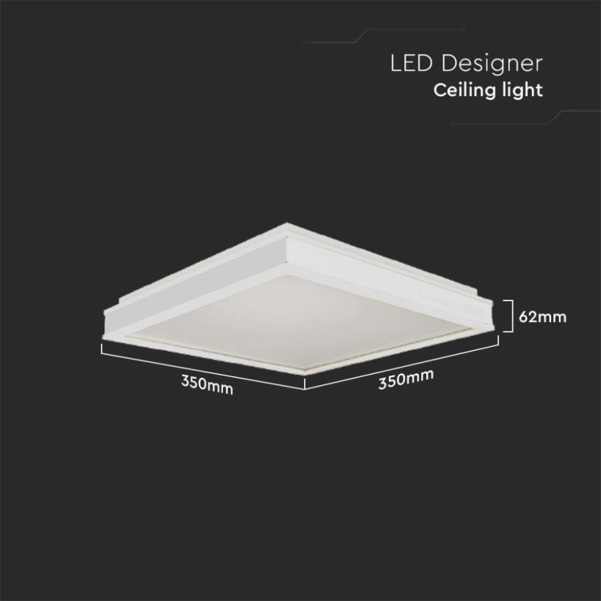 Plafonnier LED LED/18W/230V 4000K 35x35 cm blanc