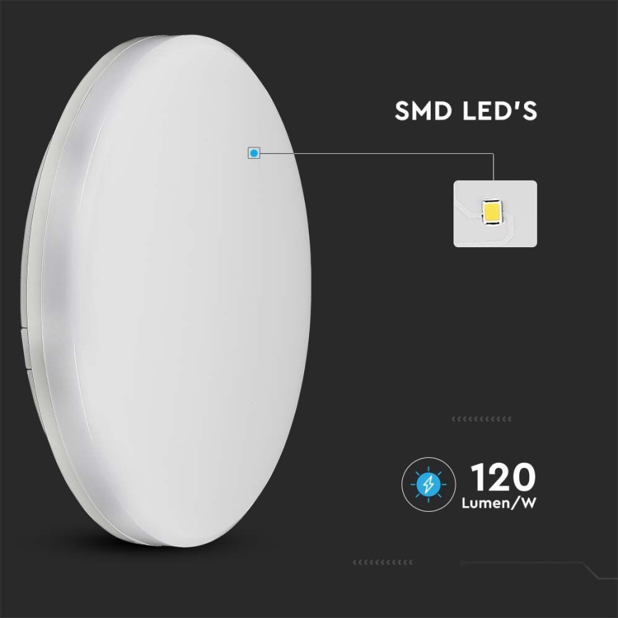 Plafonnier LED pour salle de bain SAMSUNG CHIP LED/15W/230V 20cm 6500K IP44