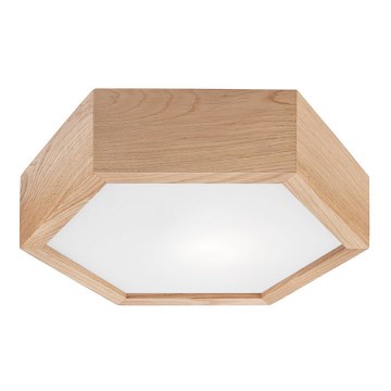 Plafonnier OAK HEX 1xE27/60W/230V d. 32 cm chêne