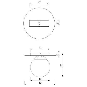 Plafonnier PLATO 1xE14/40W/230V d. 19 cm