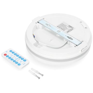 Plafonnier salle de bain avec détecteur LED/12W/230V 3000/4000/6500K IP65 d. 20 cm blanc + télécommande