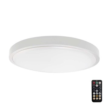 Plafonnier salle de bain avec détecteur LED/18W/230V IP44 6500K d. 29 cm blanc + télécommande