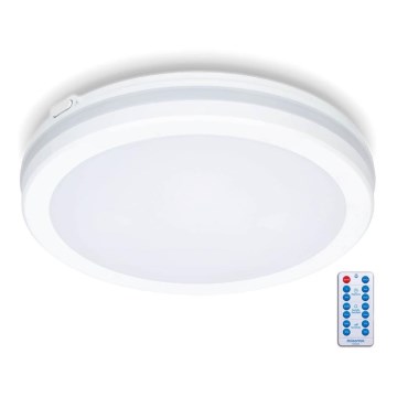 Plafonnier salle de bain avec détecteur LED/24W/230V 3000/4000/6500K IP65 d. 30 cm blanc + télécommande