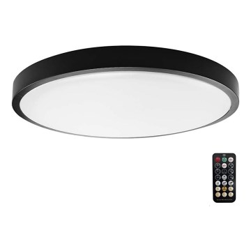 Plafonnier salle de bain avec détecteur LED/36W/230V 4000K IP44 noir + télécommande