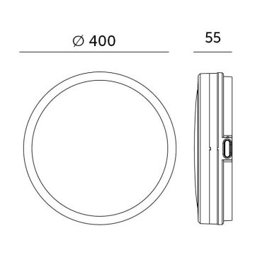 Plafonnier salle de bain LED/36W/230V 3000/4000/6500K IP65 d. 40 cm blanc