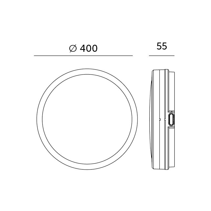 Plafonnier salle de bain LED/36W/230V 3000/4000/6500K IP65 d. 40 cm blanc