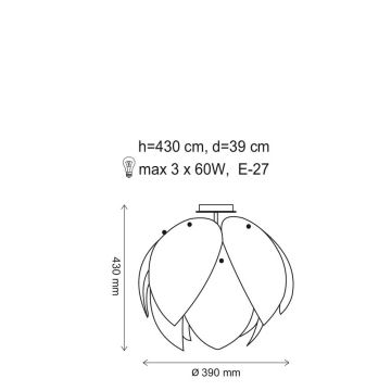 Plafonnier TULIPANO 3xE/60W/230V