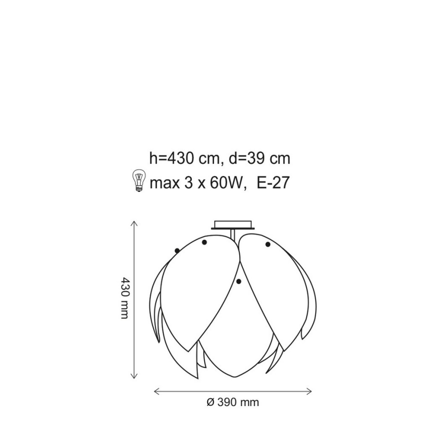 Plafonnier TULIPANO 3xE/60W/230V