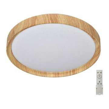 Prezent 71330-Plafonnier à intensité variable WOODEN LED/33W/230V 3000-6500K+ Télécommande