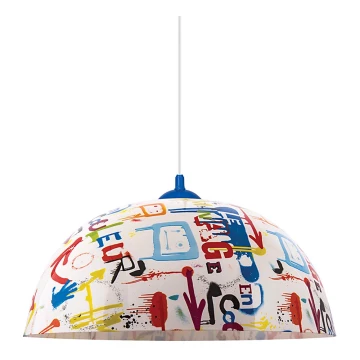 Prezent 74200 - Kinder hanglamp aan koord  GRAFFITI 1xE27/60W/230V