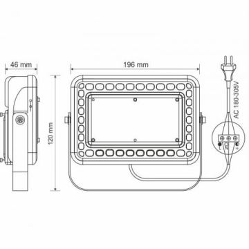 Projecteur d'extérieur LED PROFI LED/30W/180-305V IP65