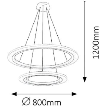 Rabalux 2429 - Lustre LED ADRIENNE LED/62W/230V argent