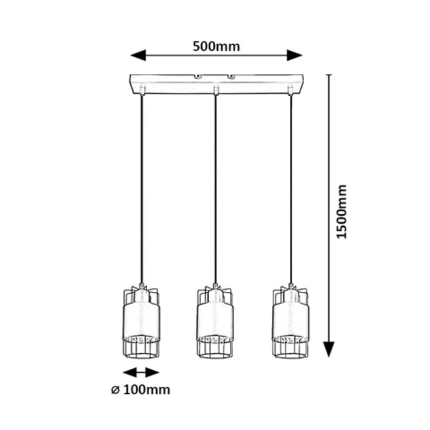 Rabalux - Hanglamp aan een koord 3xE27/40W/230V