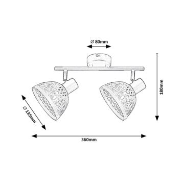 Rabalux - Spot 2xE14/15W/230V rotan