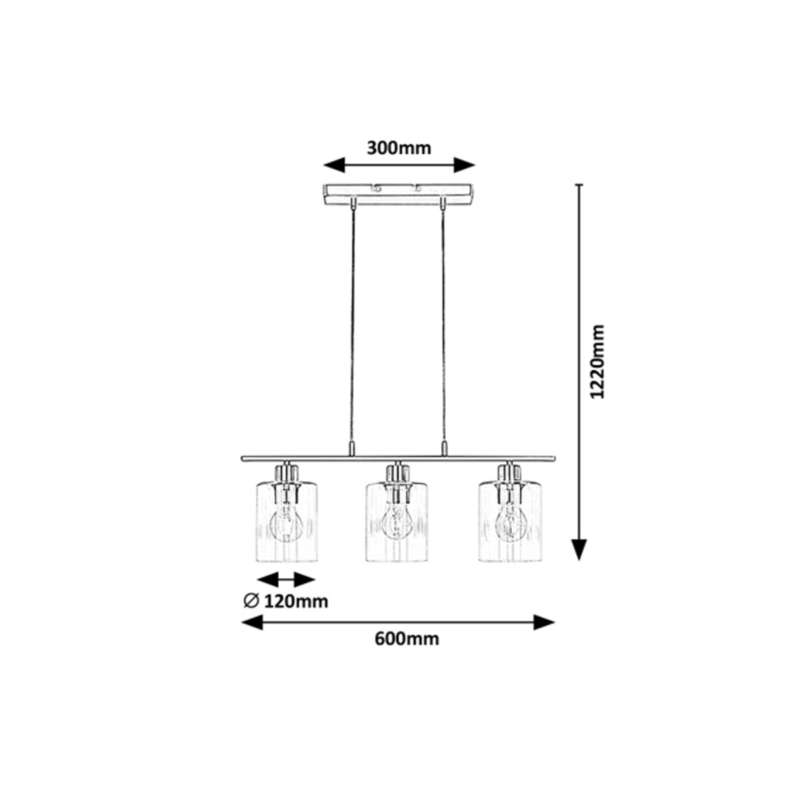 Rabalux - Suspension filaire 3xE27/40W/230V