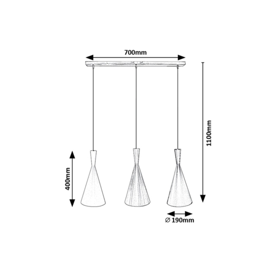 Rabalux - Hanglamp aan een koord 3xE27/40W/230V