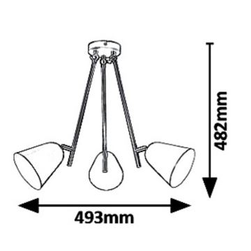 Rabalux 5376 - Hanglamp met vaste pendel ALDER 3xE14/40W/230V