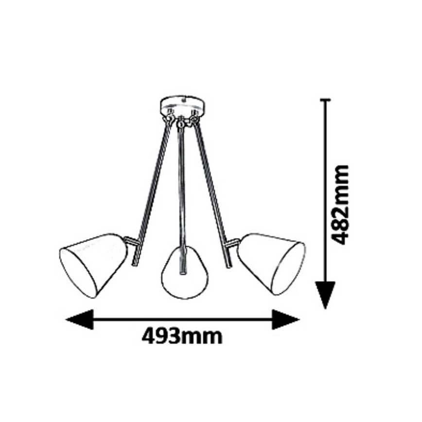 Rabalux 5376 - Hanglamp met vaste pendel ALDER 3xE14/40W/230V