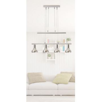 Rabalux 5560 - Lustre avec fil HOLLY 4xE14/40W/230V Chrome brillant