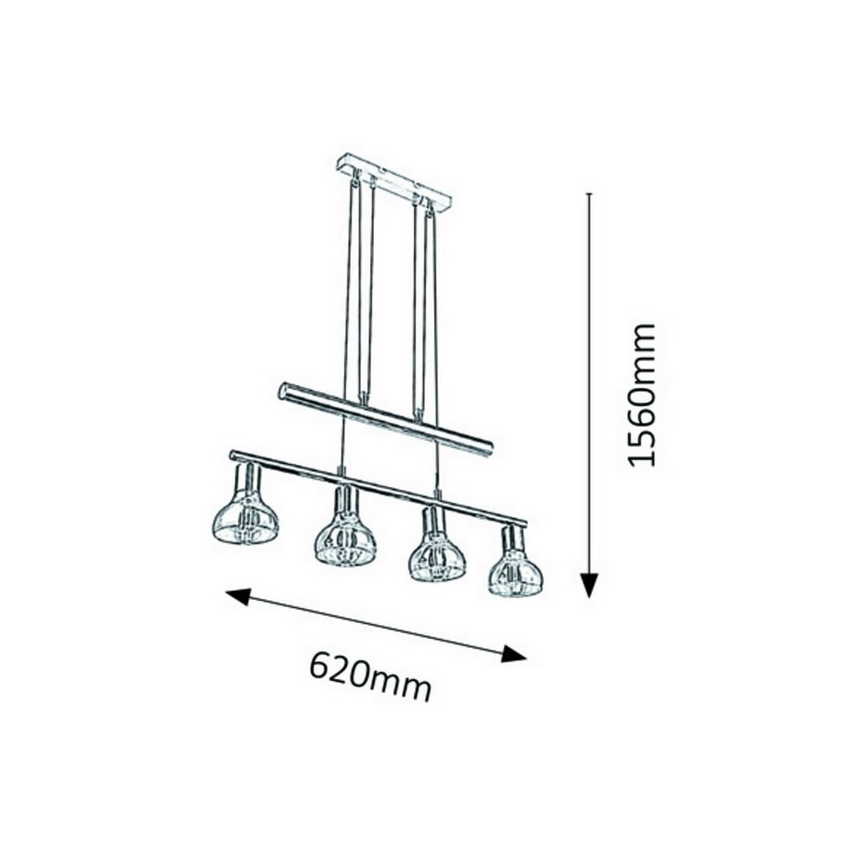 Rabalux 5560 - Lustre avec fil HOLLY 4xE14/40W/230V Chrome brillant