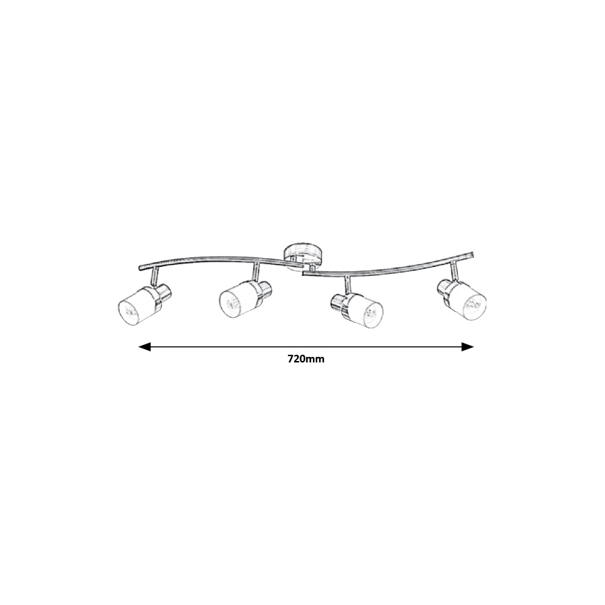 Rabalux - Spot plafond 4xE14/40W/230V