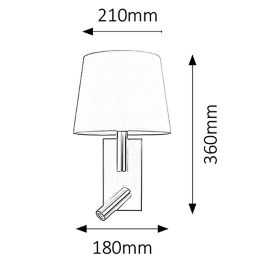 Rabalux - Wandlamp E27/40W + LED/3W