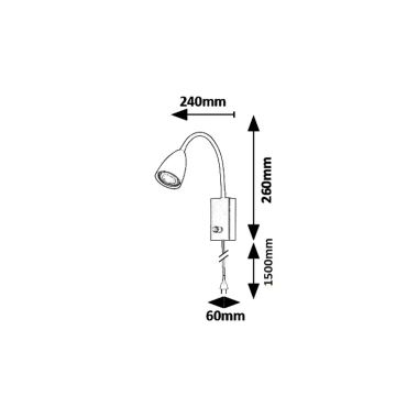 Rabalux 6720 - Wandspots MIKA 1xGU10/25W/230V