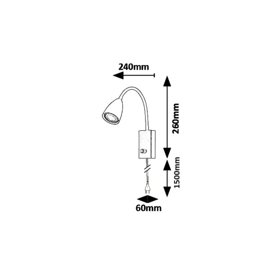 Rabalux 6720 - Wandspots MIKA 1xGU10/25W/230V