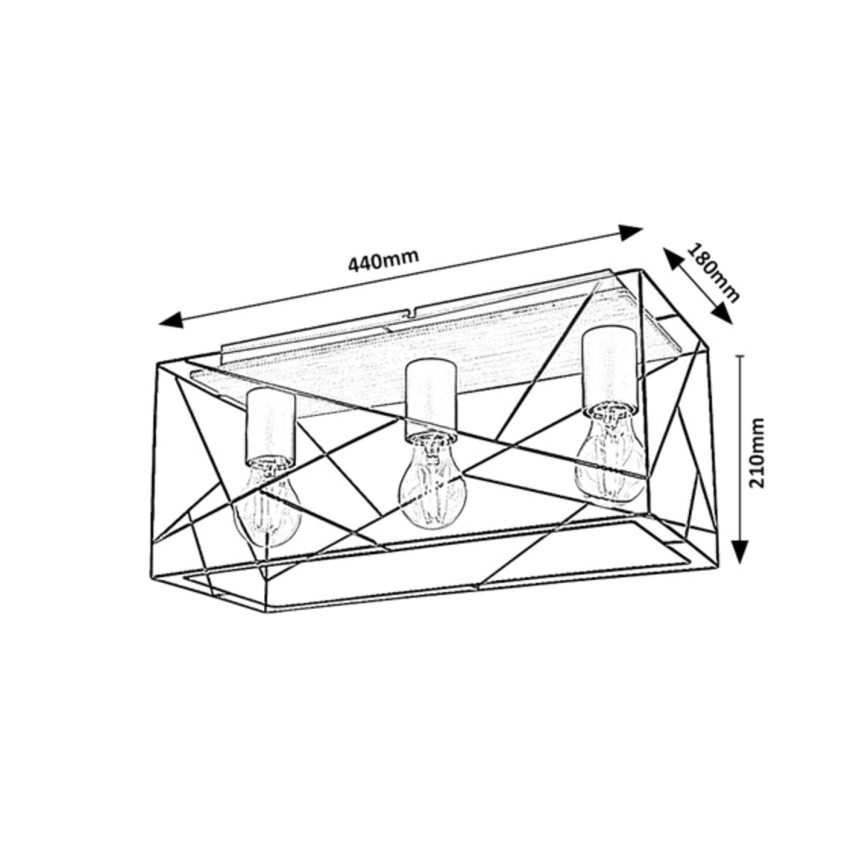 Rabalux - Plafondlamp 3xE27/40W/230V