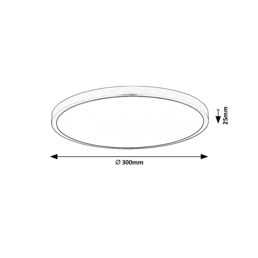 Rabalux - Plafonnier LED/24W/230V 4000K d. 30 cm noir