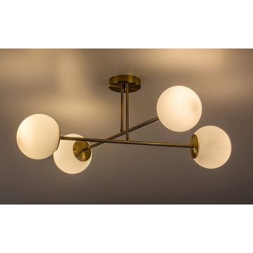 Rabalux - Hanglamp met vaste pendel 4xE27/35W/230V goud