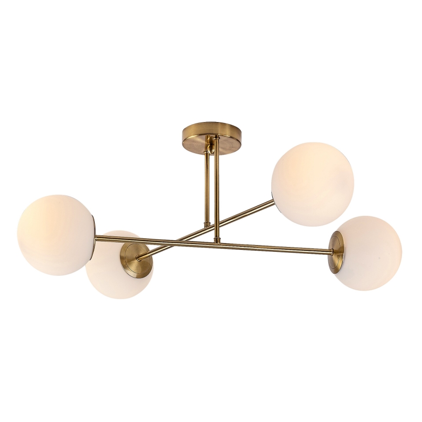 Rabalux - Hanglamp met vaste pendel 4xE27/35W/230V goud