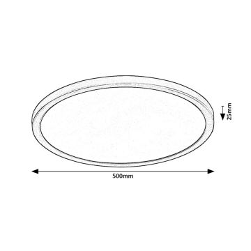 Rabalux - LED Plafondlamp LED/36W/230V 3000/4000/6000K diameter 50 cm zwart