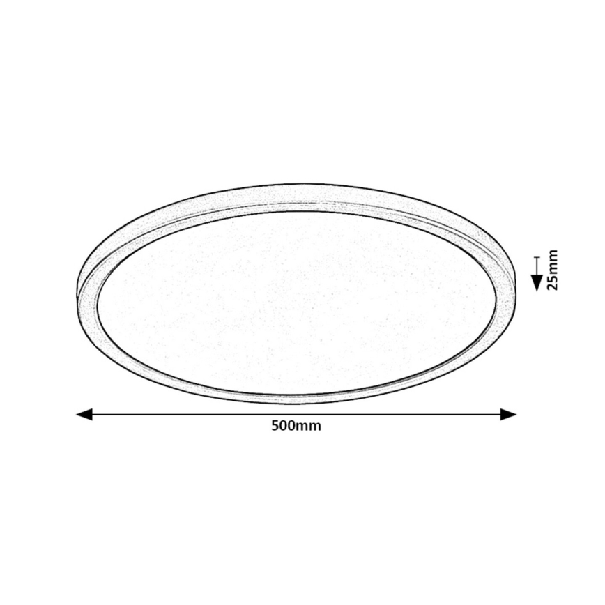 Rabalux - LED Plafondlamp LED/36W/230V 3000/4000/6000K diameter 50 cm zwart