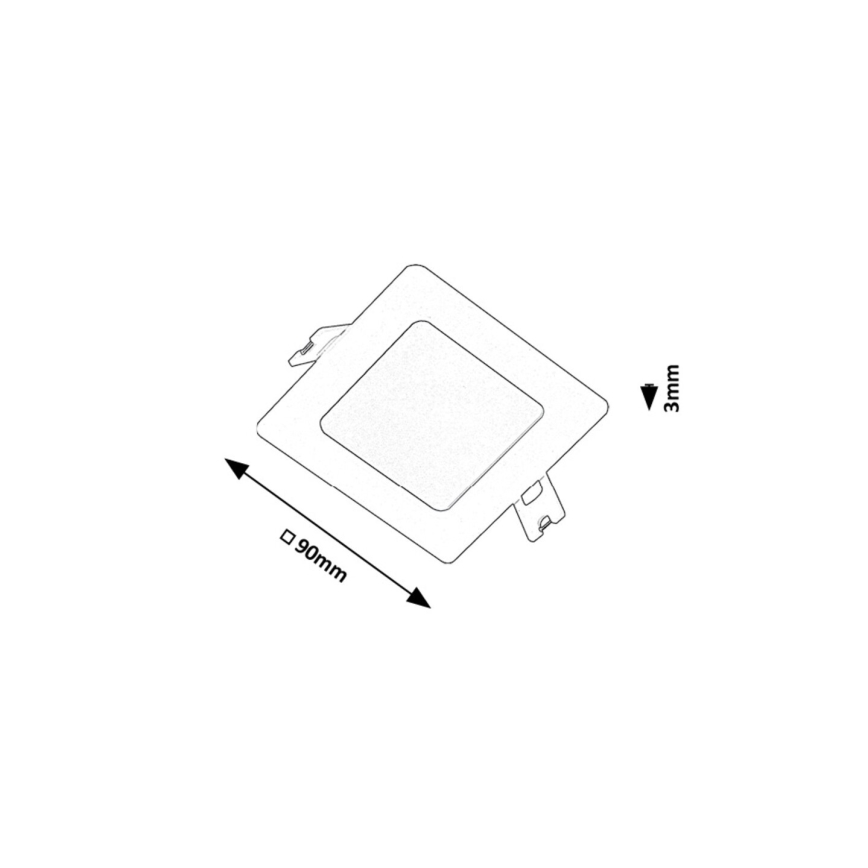 Rabalux - LED Hang plafondverlichting LED/3W/230V 9x9 cm zwart