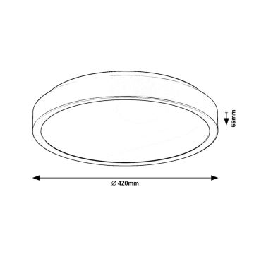 Rabalux - Plafonnier salle de bain LED/48W/230V IP44 4000K d. 42 cm noir